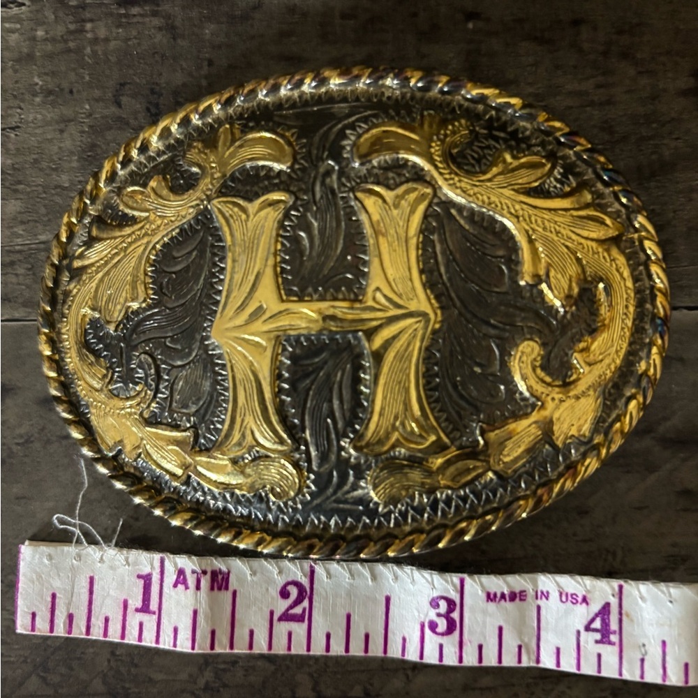 Gold and Silver Western Belt Buckle